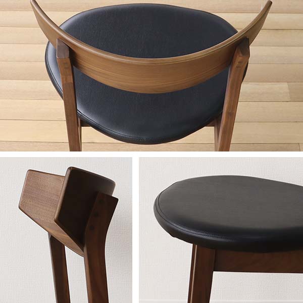 ゆったりとした背もたれのカーブ